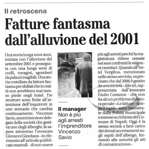 Fatture fantasma dall'alluvione del 2001