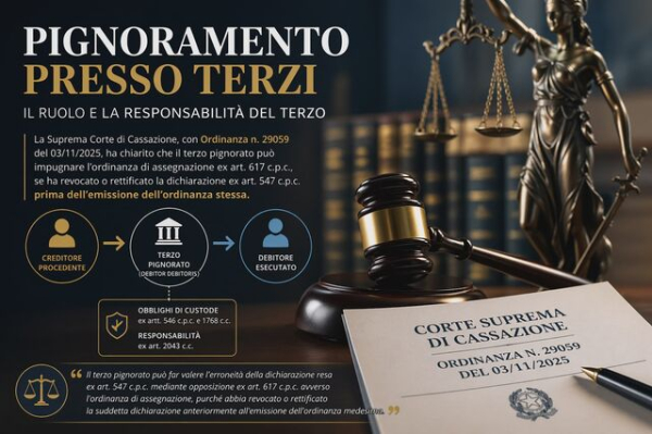 Pignoramento presso terzi: opposizione del terzo pignorato ex art. 617 c.p.c.