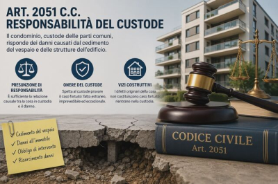 RESPONSABILITA' CIVILE - COSE IN CUSTODIA - OBBLIGO DI CUSTODIA (ART. 2051 C.C.)