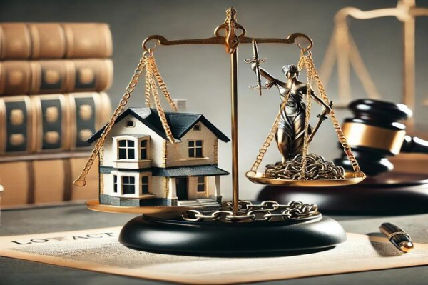 Bilancia della giustizia rappresentante il bilanciamento tra il debito e la protezione legale, evidenziando il concetto di coercizione del debitore e divieto del patto commissorio ai sensi dell'art. 2744 c.c.